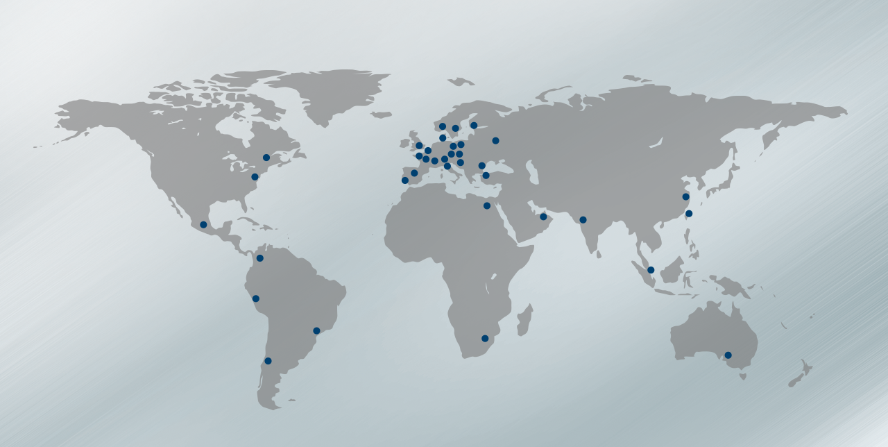 Map of the AERZEN subsidiary companies and service centres